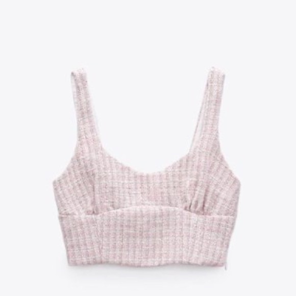 NWOT pink tweed ZARA crop - size L - Picture 11 of 12
